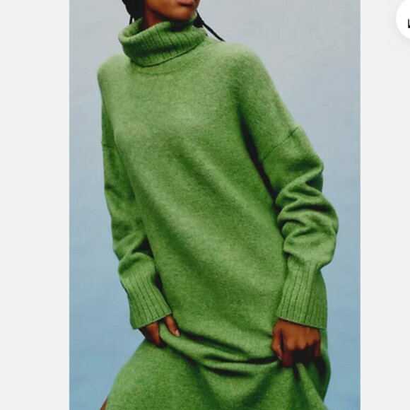 Anthropologie Vibrant Green Long Sleeve Dress - Picture 5 of 8